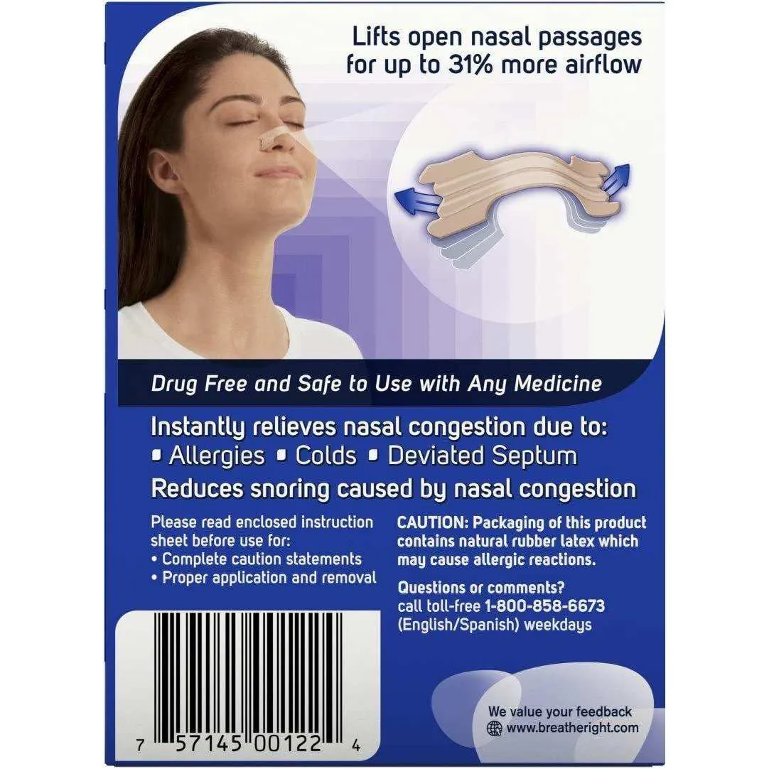 Breathe Right Nasal Strips Original Tan Small/Medium 30 Each