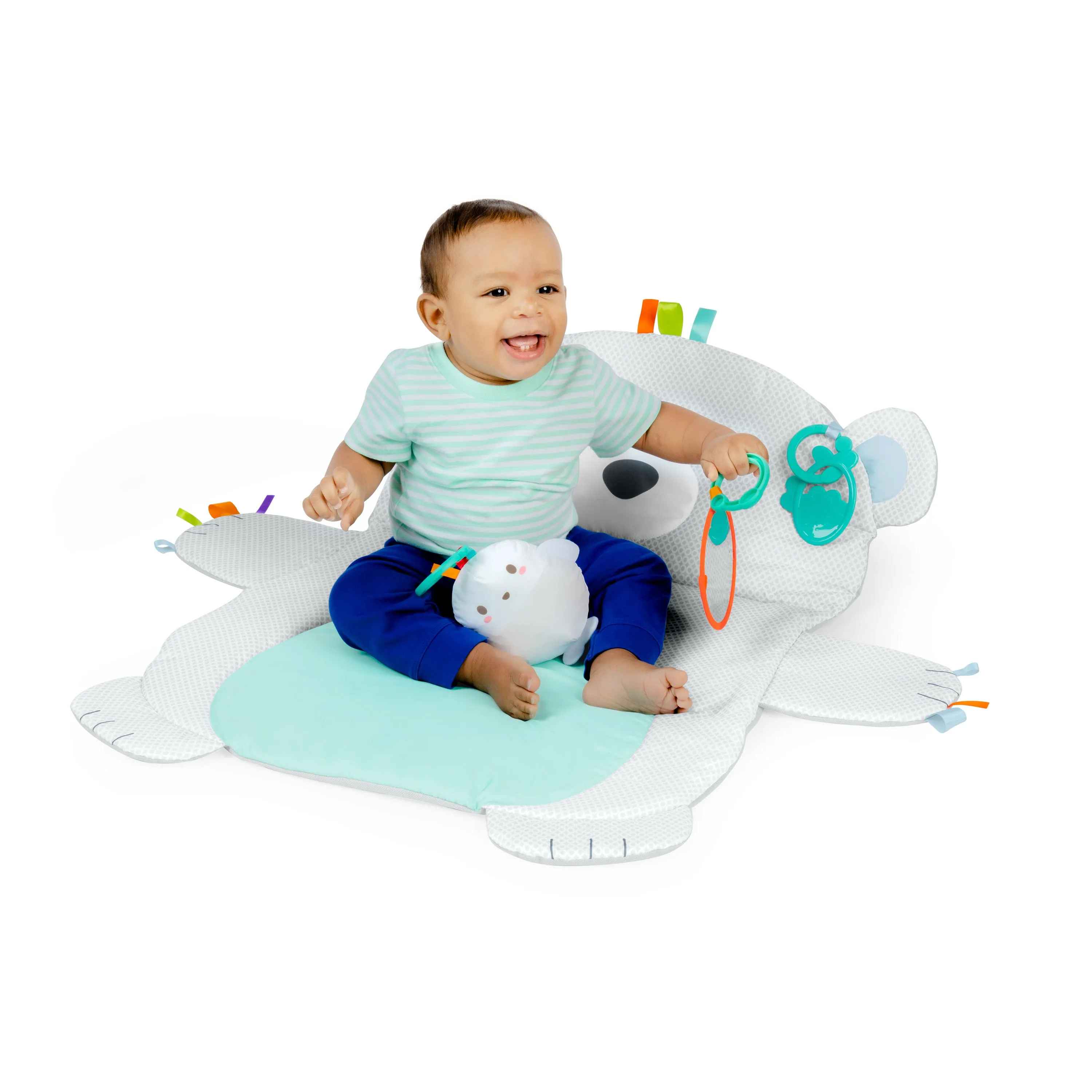 Bright Starts Tummy Time Prop & Play Baby Activity Mat, Polar Bear
