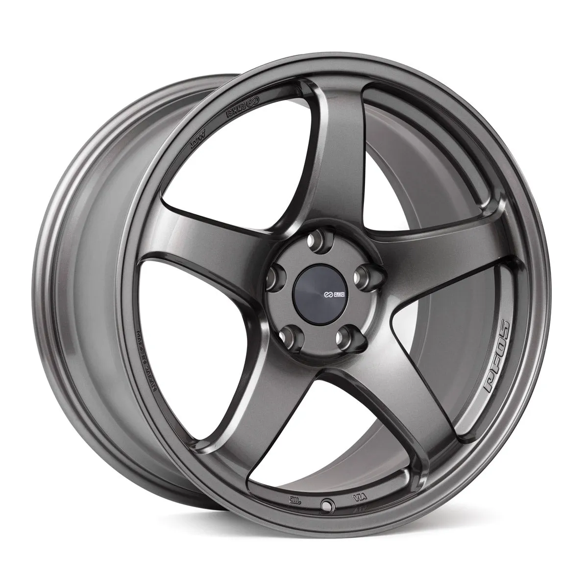 Enkei PF05 18x8 45mm Offset 5x100 75mm Bore Dark Silver Wheel () - 527-880-8045DS