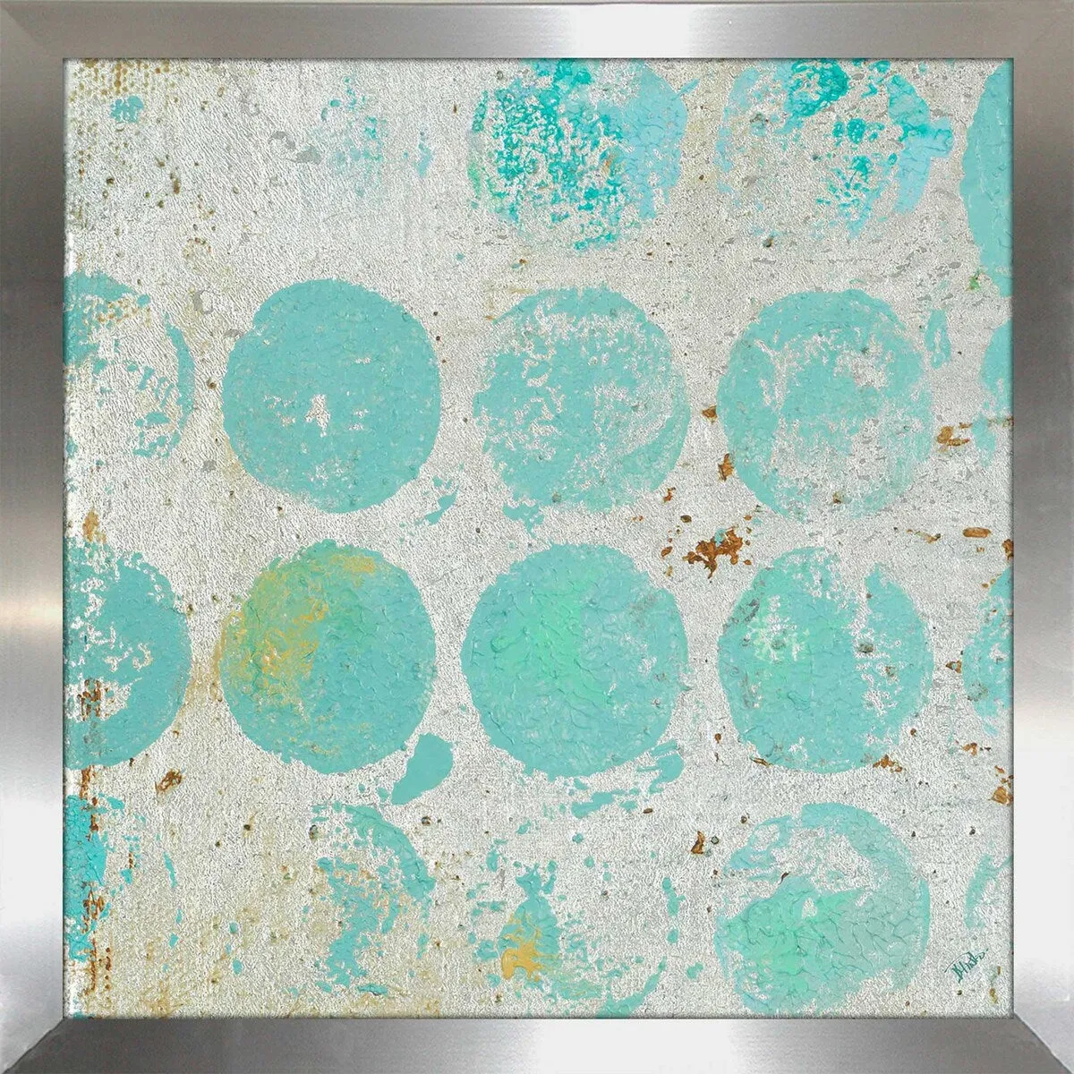 "Aqua Circles I (Square)" Print on Acrylic